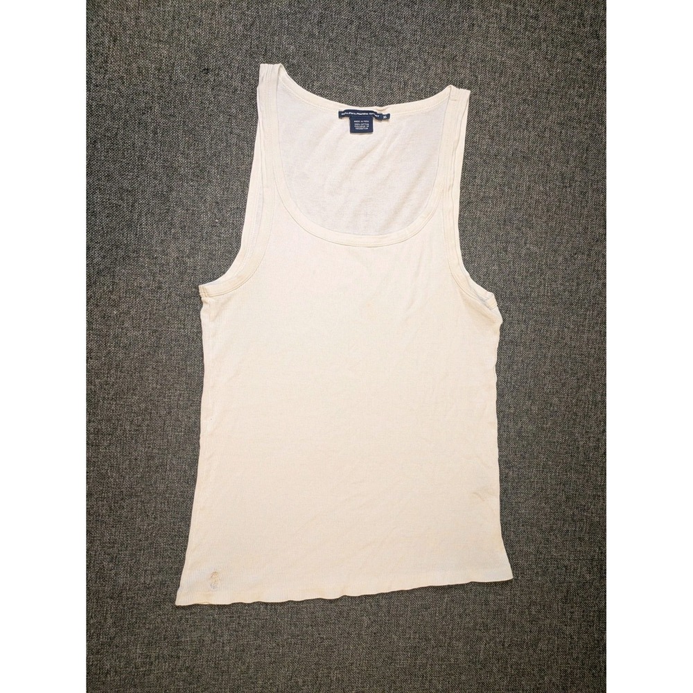 Vintage Ralph Lauren Sport White Tank Top Shirt Sz XL Pima Cotton Sleeveless Tee